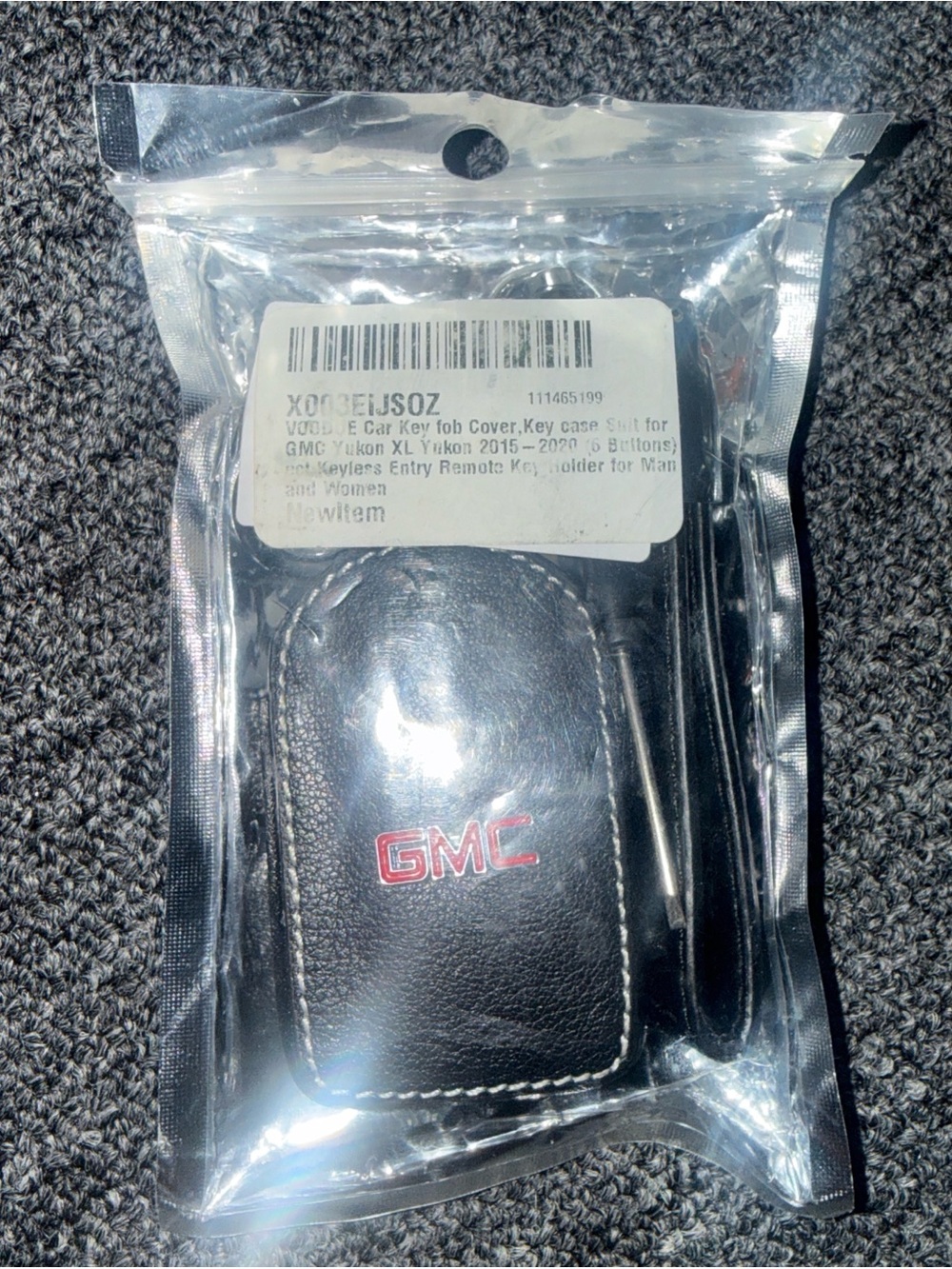 Black Leather Key Fob Cover - Protective Case for Car Remote